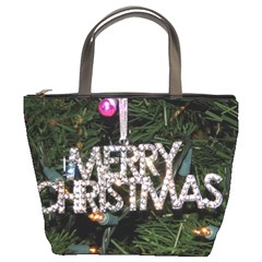 Merry Christmas  Bucket Handbag by tammystotesandtreasures