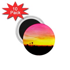 Pink Sunset 10 Pack Small Magnet (round) by tammystotesandtreasures