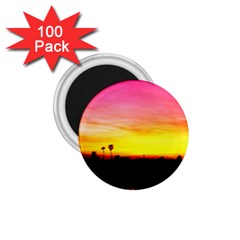 Pink Sunset 100 Pack Small Magnet (round) by tammystotesandtreasures