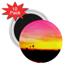 Pink Sunset 10 Pack Regular Magnet (round) by tammystotesandtreasures