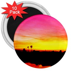 Pink Sunset 10 Pack Large Magnet (round) by tammystotesandtreasures