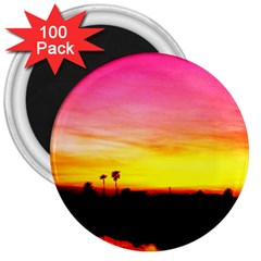 Pink Sunset 100 Pack Large Magnet (round) by tammystotesandtreasures