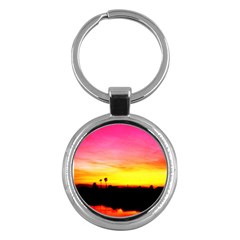 Pink Sunset Key Chain (round) by tammystotesandtreasures