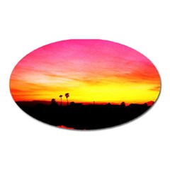 Pink Sunset Large Sticker Magnet (oval) by tammystotesandtreasures