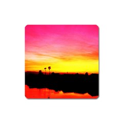 Pink Sunset Large Sticker Magnet (square) by tammystotesandtreasures