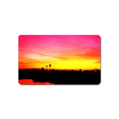 Pink Sunset Name Card Sticker Magnet by tammystotesandtreasures