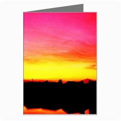 Pink Sunset Large Greeting Card by tammystotesandtreasures