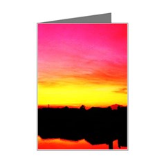 Pink Sunset Small Greeting Card by tammystotesandtreasures