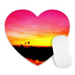 Pink Sunset Mouse Pad (heart) by tammystotesandtreasures