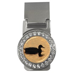 Lone Duck Money Clip With Gemstones (round) by tammystotesandtreasures