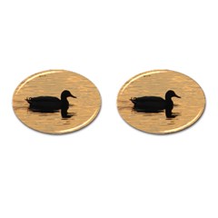 Lone Duck Oval Cuff Links by tammystotesandtreasures