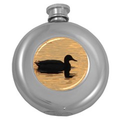 Lone Duck Hip Flask (round) by tammystotesandtreasures