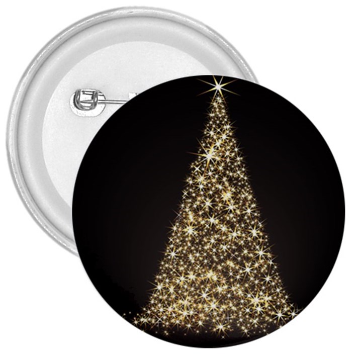 Christmas Tree Sparkle Jpg Large Button (Round)