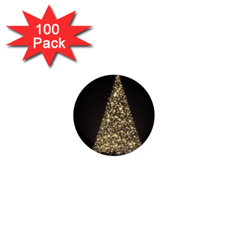 Christmas Tree Sparkle Jpg 100 Pack Mini Button (Round)