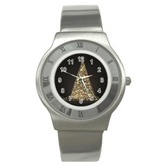 Christmas Tree Sparkle Jpg Stainless Steel Watch (round) by tammystotesandtreasures