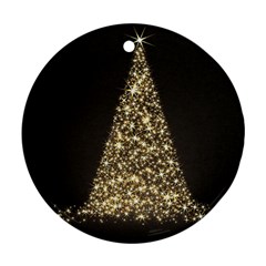 Christmas Tree Sparkle Jpg Twin-sided Ceramic Ornament (round) by tammystotesandtreasures