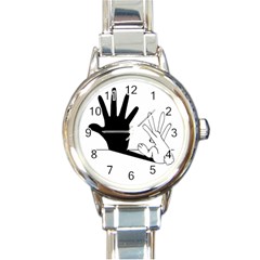 Rabbit Hand Shadow Classic Elegant Ladies Watch (round) by rabbithandshadow