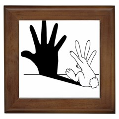 Rabbit Hand Shadow Framed Ceramic Tile by rabbithandshadow