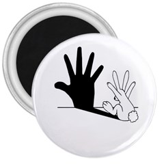 Rabbit Hand Shadow Large Magnet (round) by rabbithandshadow