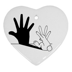 Rabbit Hand Shadow Ceramic Ornament (heart) by rabbithandshadow