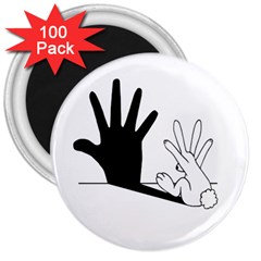 Rabbit Hand Shadow 100 Pack Large Magnet (round) by rabbithandshadow