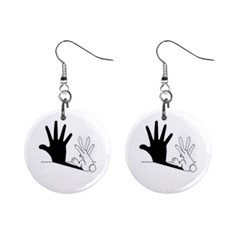 Rabbit Hand Shadow Mini Button Earrings by rabbithandshadow