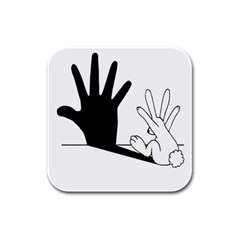 Rabbit Hand Shadow 4 Pack Rubber Drinks Coaster (square) by rabbithandshadow