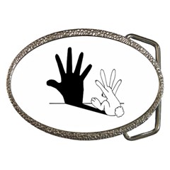 Rabbit Hand Shadow Belt Buckle (oval) by rabbithandshadow