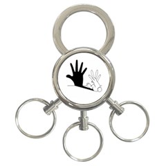 Rabbit Hand Shadow 3-ring Key Chain by rabbithandshadow