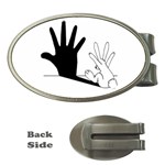 Rabbit Hand Shadow Money Clip (Oval) Front