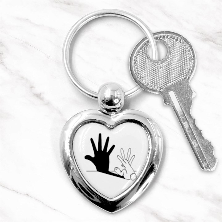 Rabbit Hand Shadow Key Chain (Heart)