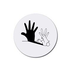 Rabbit Hand Shadow 4 Pack Rubber Drinks Coaster (round) by rabbithandshadow