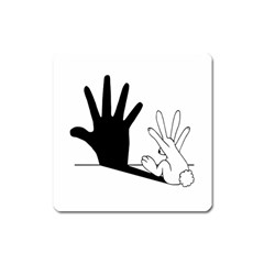 Rabbit Hand Shadow Large Sticker Magnet (square) by rabbithandshadow