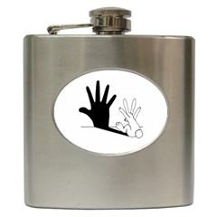 Rabbit Hand Shadow Hip Flask by rabbithandshadow