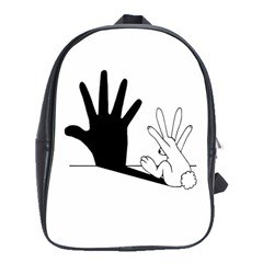 Rabbit Hand Shadow Large School Backpack by rabbithandshadow