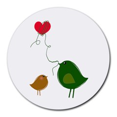 Love Birds 8  Mouse Pad (round) by LoveBirds