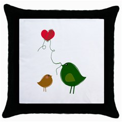 Love Birds Black Throw Pillow Case by LoveBirds