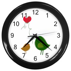 Love Birds Black Wall Clock by LoveBirds