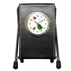 Love Birds Stationery Holder Clock by LoveBirds