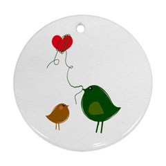 Love Birds Twin-sided Ceramic Ornament (round)