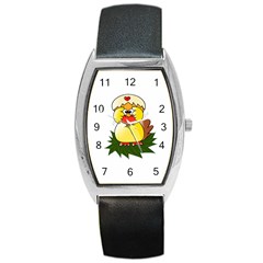 Coming Bird Black Leather Watch (tonneau) by ComingBird