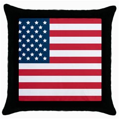 Flag Black Throw Pillow Case