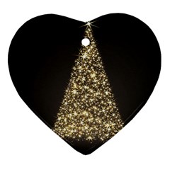 Christmas Tree Sparkle Jpg Ceramic Ornament (heart) by tammystotesandtreasures