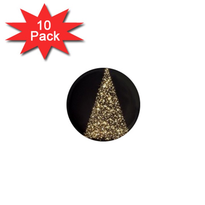 Christmas Tree Sparkle Jpg 10 Pack Mini Magnet (Round)