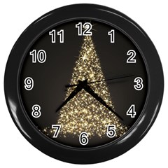 Christmas Tree Sparkle Jpg Black Wall Clock