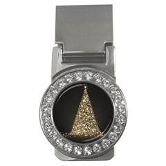 Christmas Tree Sparkle Jpg Money Clip With Gemstones (round)