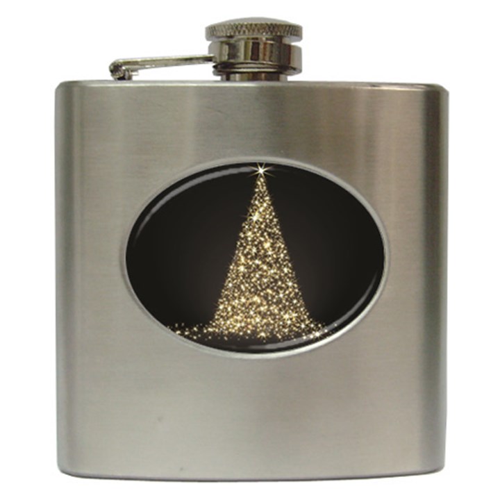 Christmas Tree Sparkle Jpg Hip Flask