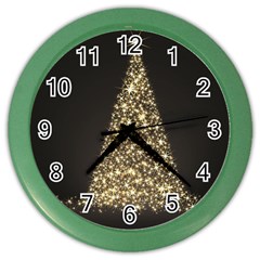 Christmas Tree Sparkle Jpg Colored Wall Clock by tammystotesandtreasures