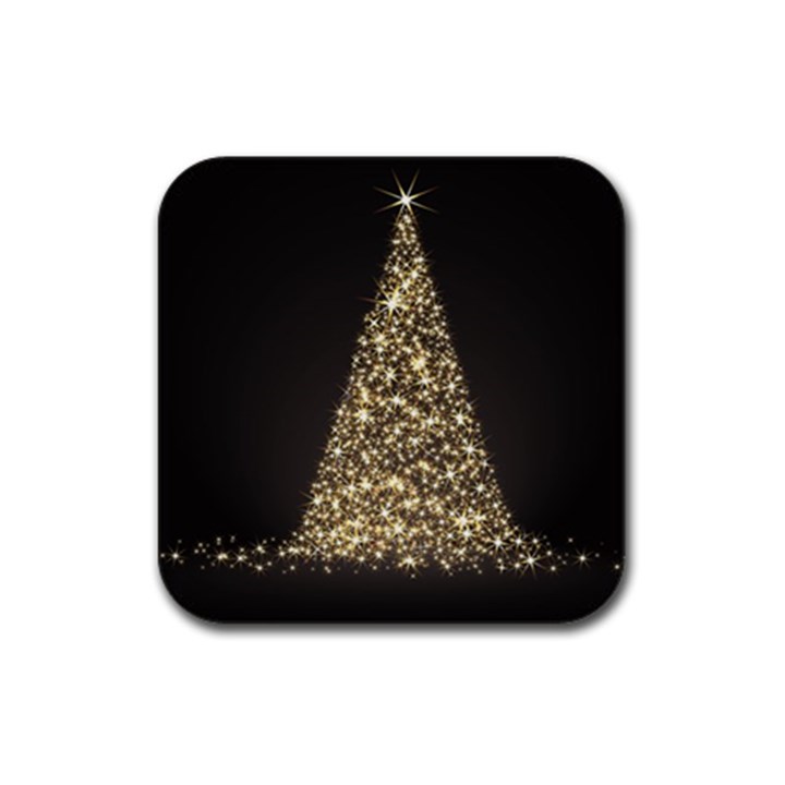 Christmas Tree Sparkle Jpg 4 Pack Rubber Drinks Coaster (Square)