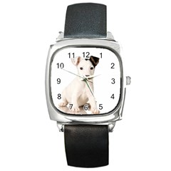 55190649 Black Leather Watch (square)